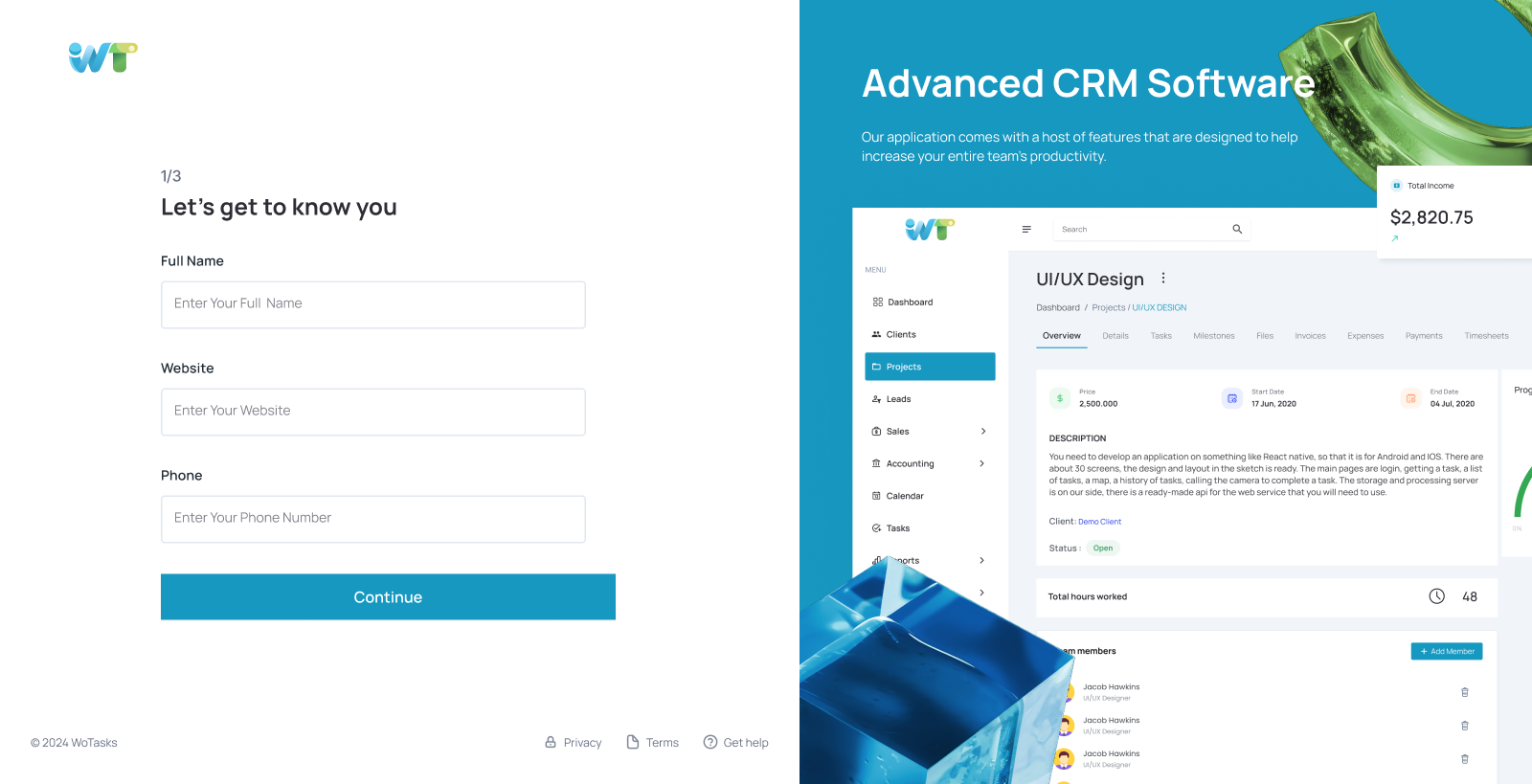 Wotask CRM Features - AI Workflows